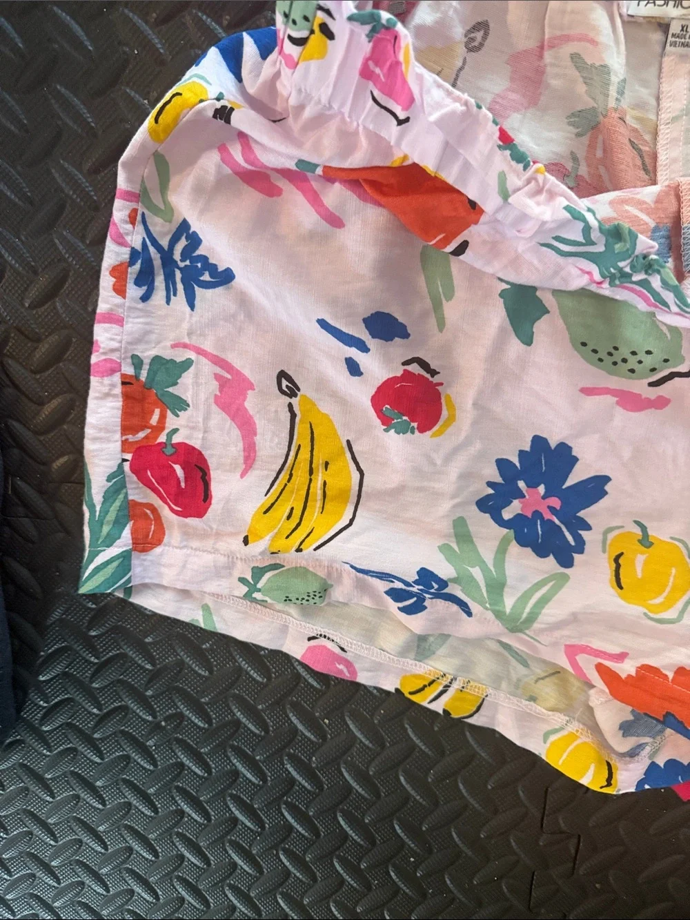 Fashion Nova White Tropical Print Tank & Shorts Set